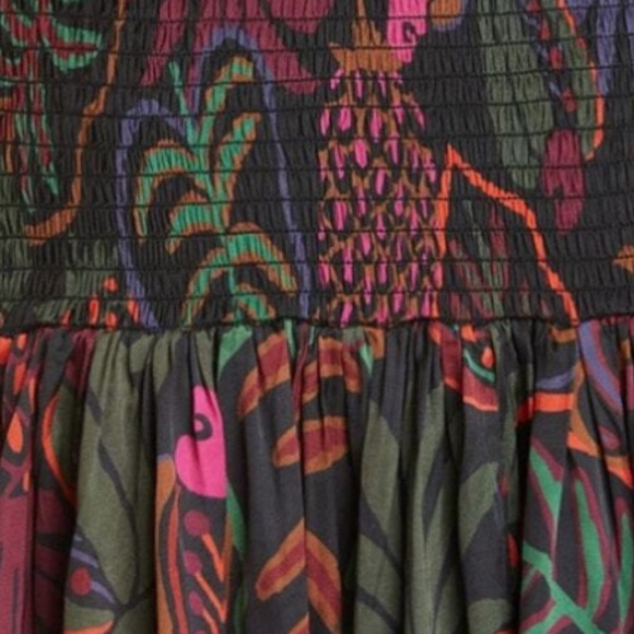 Farm Rio multicolour smocked drop waist long sleeve mini dress - Small NWOT - Picture 7 of 10